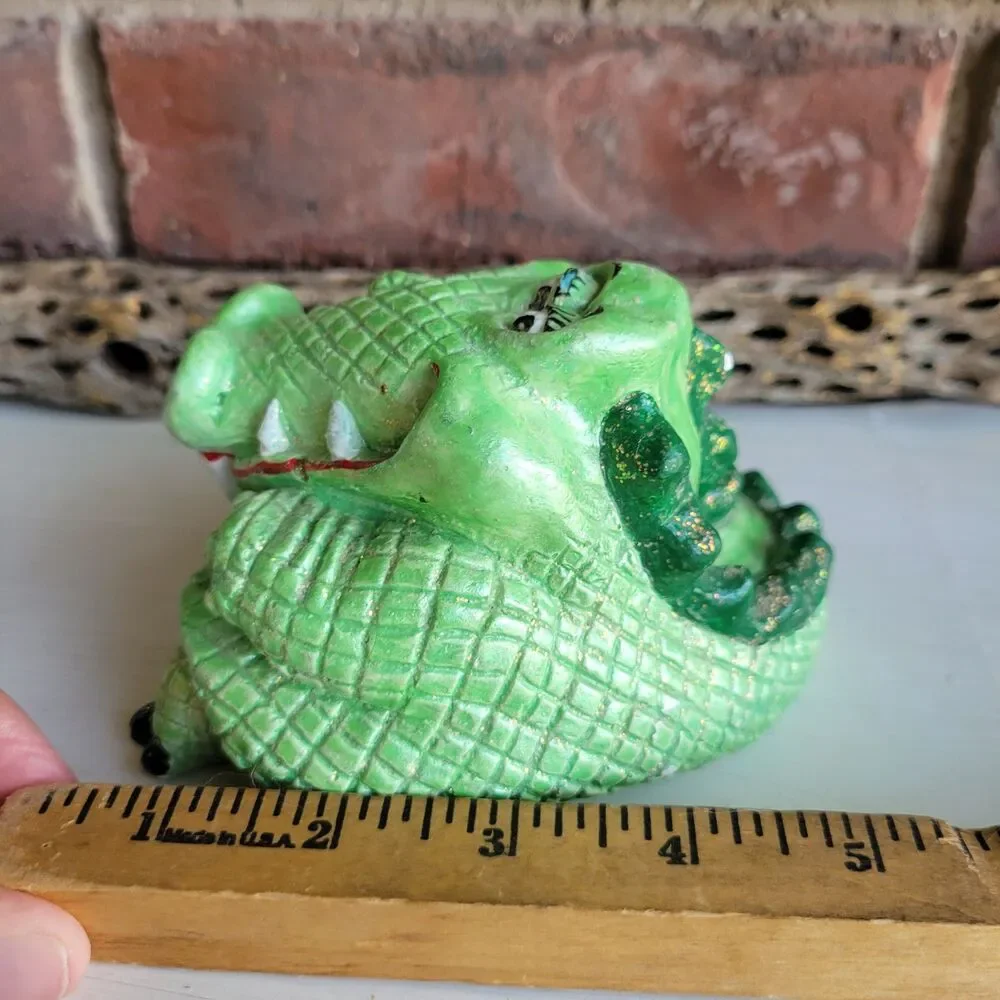 Unique Glitter Alligator Vintage Chalkware Figurine